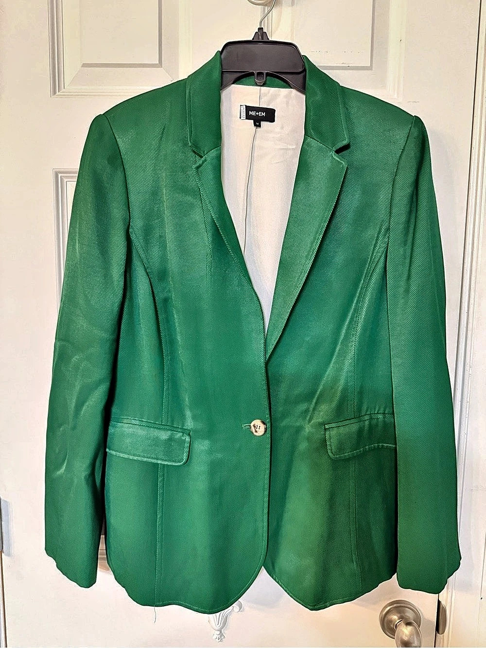 ME+EM Green Satin Blazer Size 14